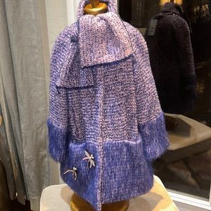 NWT WOOL COAT w/ Rhinestone appliqués SZ6